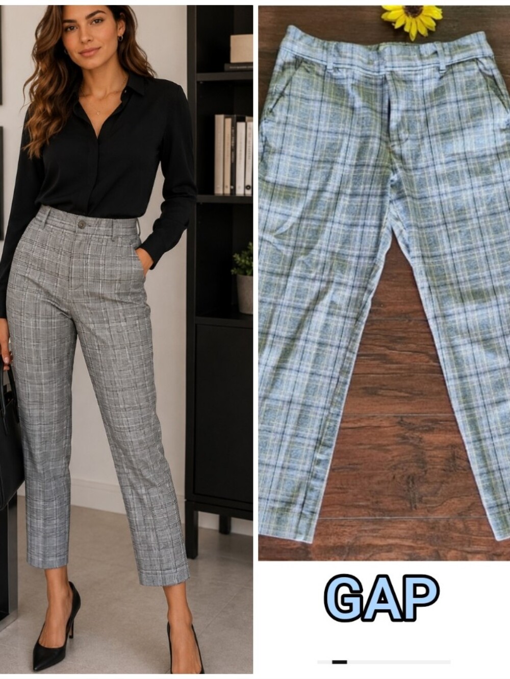 GAP Gray Checkered Ankle Pants ♠️♠️♠️